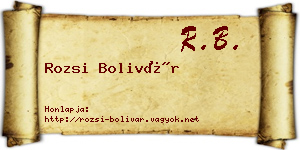 Rozsi Bolivár névjegykártya